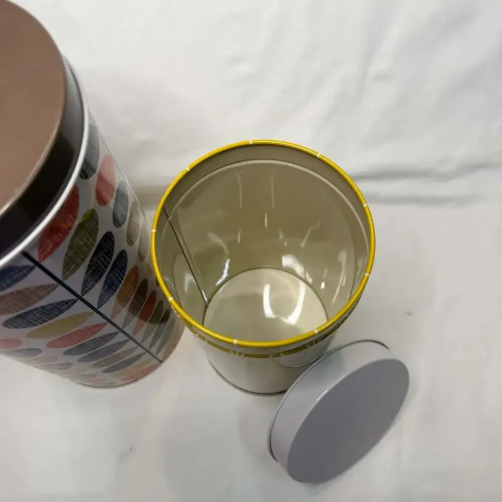 Orla Kiely Multi Stem Print Tall Metal Kitchen Storage Canisters, set of 2